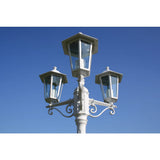 Garden Light Post 3-arms 215 cm White Aluminium - Side View