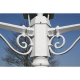 Garden Light Post 3-arms 215 cm White Aluminium - Top-Down View