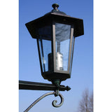 Garden Light Post 3-arms 215 cm Dark Green/Black Aluminium - Top-Down View