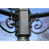Garden Light Post 3-arms 215 cm Dark Green/Black Aluminium - 45-Degree Angle