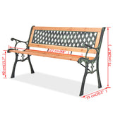 Garden Bench 122 cm Wood - Close-Up Angle