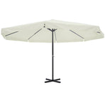 Garden Parasol White Aluminium 500 cm