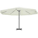 Garden Parasol White Aluminium 500 cm
