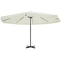 Garden Parasol White Aluminium 500 cm