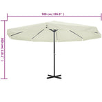 Garden Parasol White Aluminium 500 cm