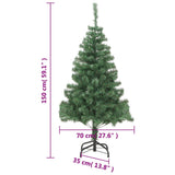 Artificial Christmas Tree with Stand 150 cm 380 Branches - Rear View