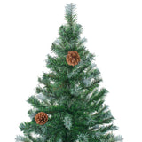 Frosted Christmas Tree with Pinecones 150 cm - Top-Down View