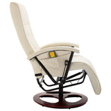 Massage Chair Cream White Faux Leather