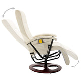 Massage Chair Cream White Faux Leather