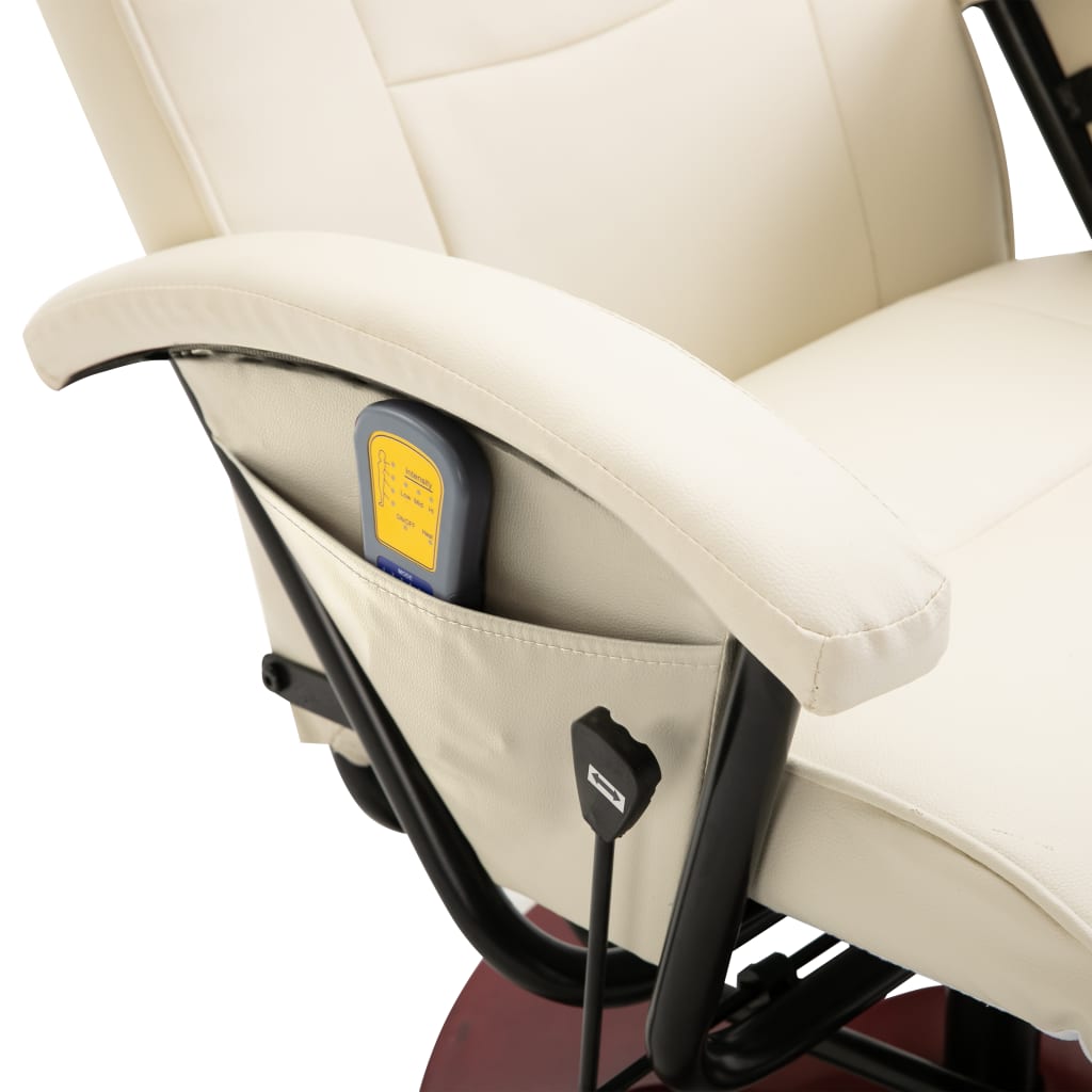 Massage Chair Cream White Faux Leather