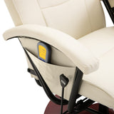 Massage Chair Cream White Faux Leather