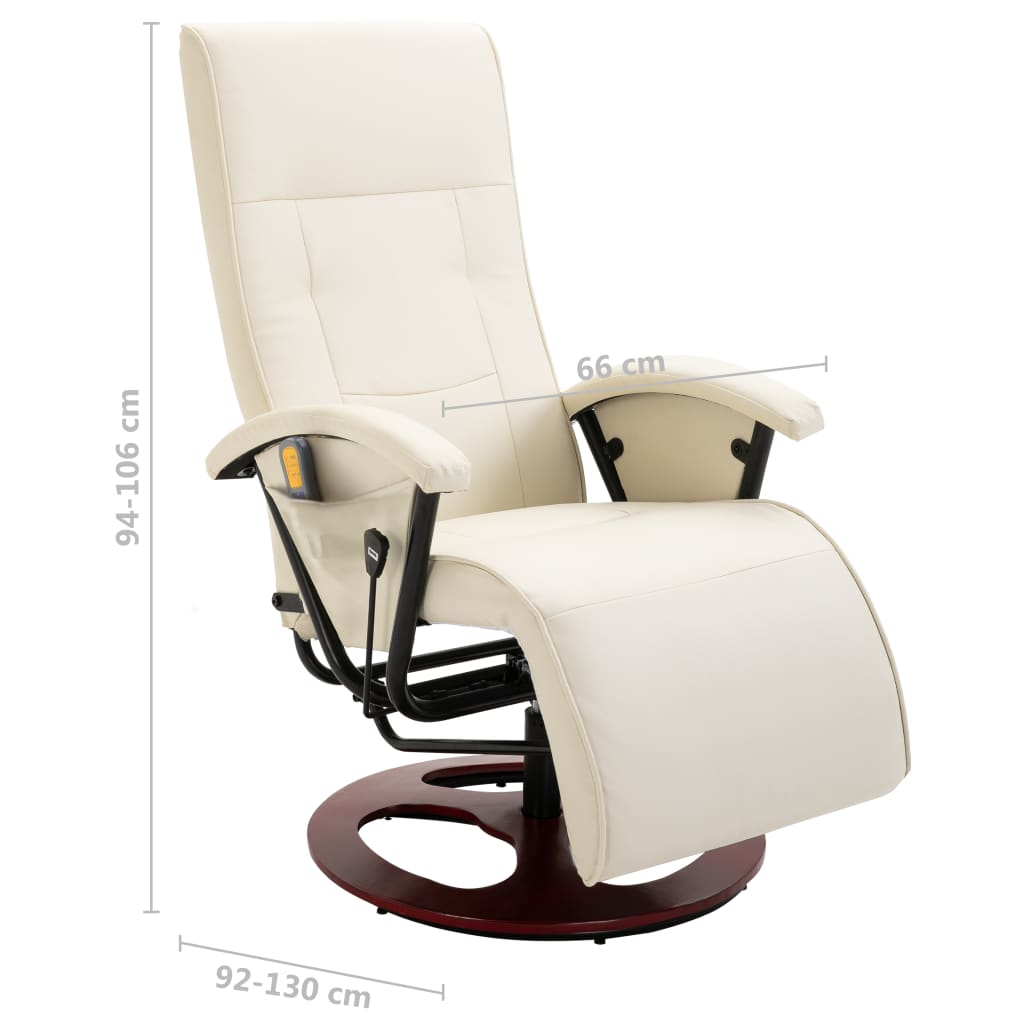 Massage Chair Cream White Faux Leather