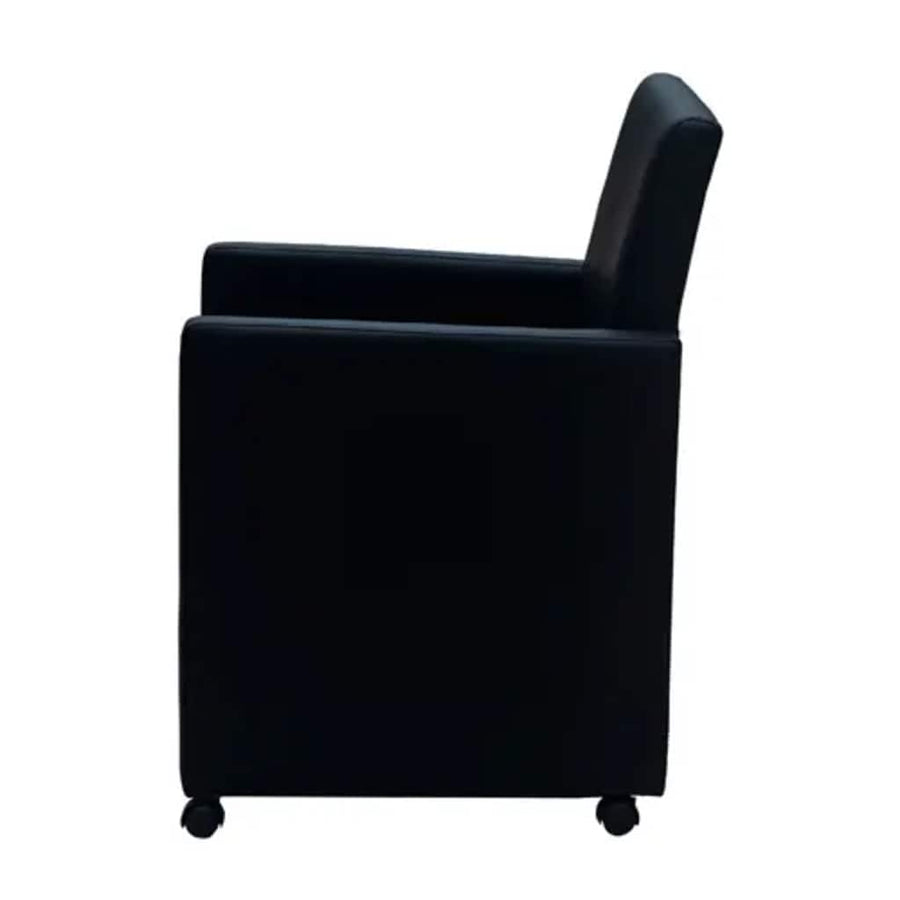 Dining Chairs 2 pcs Black Faux Leather