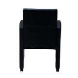 Dining Chairs 2 pcs Black Faux Leather - Rear View