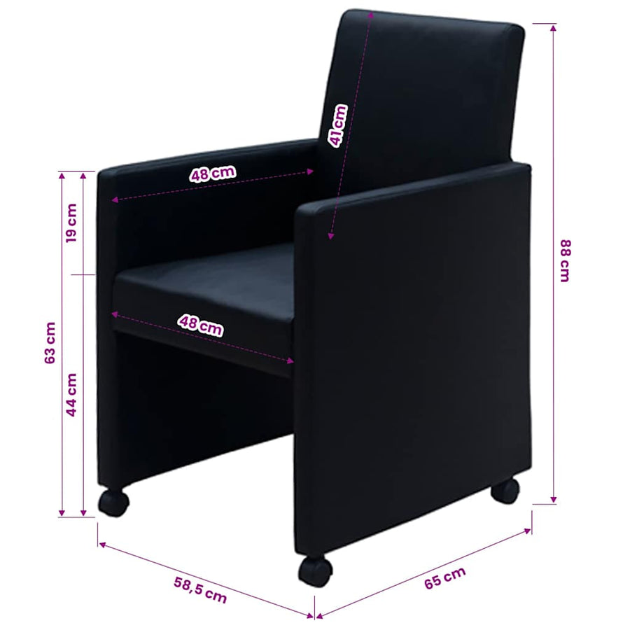 Dining Chairs 2 pcs Black Faux Leather