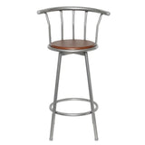 Bar Stools 2 pcs Brown Steel - Front View