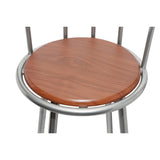 Bar Stools 2 pcs Brown Steel - Top-Down View