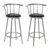 Bar Stools 2 pcs Black Faux Leather