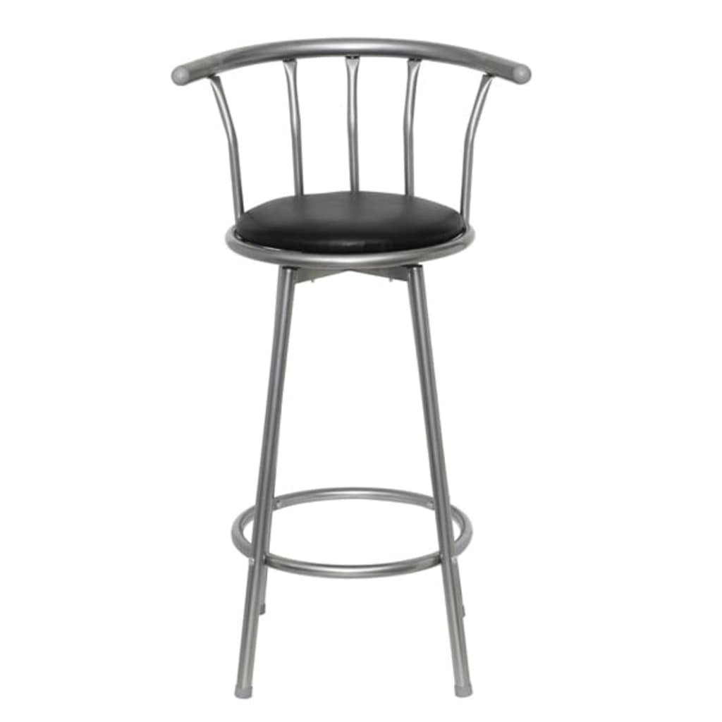 Bar Stools 2 pcs Black Faux Leather