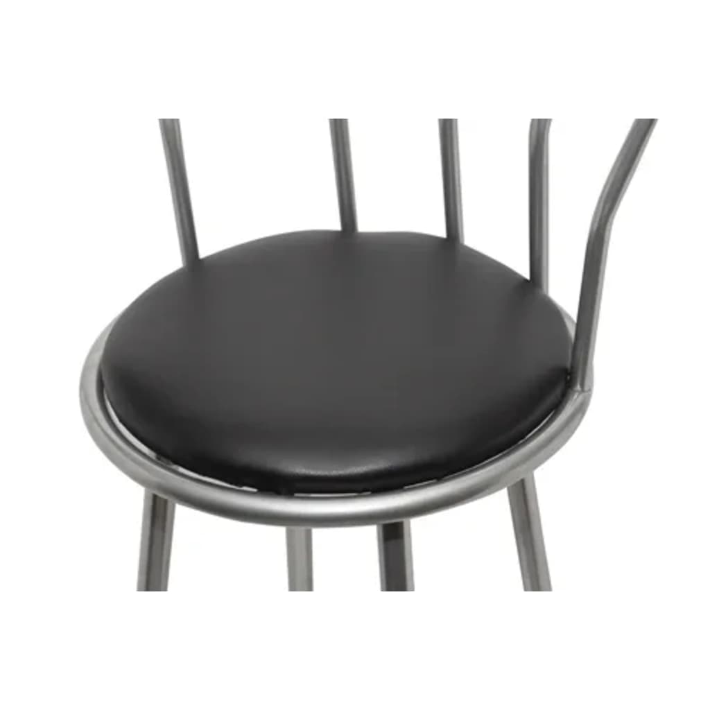 Bar Stools 2 pcs Black Faux Leather