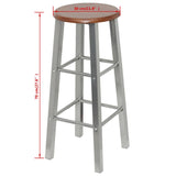 Bar Stools 2 pcs Metal with MDF Seat - Top-Down View