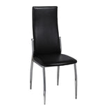 Dining Chairs 2 pcs Black Faux Leather - Side View