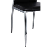 Dining Chairs 2 pcs Black Faux Leather - Rear View