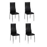 Dining Chairs 4 pcs Black Faux Leather - Front View