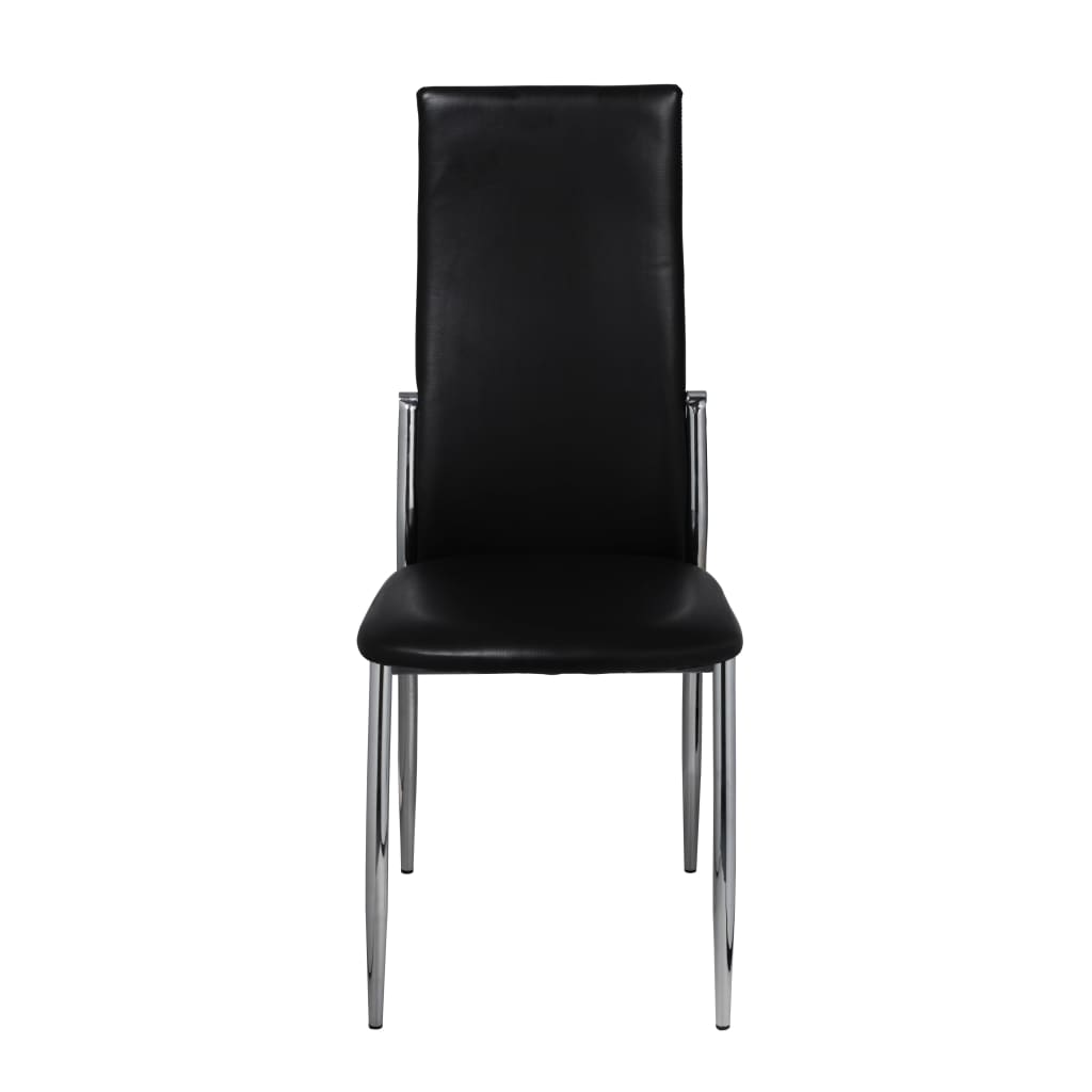 Dining Chairs 4 pcs Black Faux Leather
