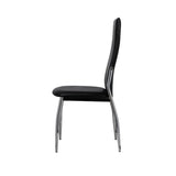 Dining Chairs 4 pcs Black Faux Leather - 45-Degree Angle