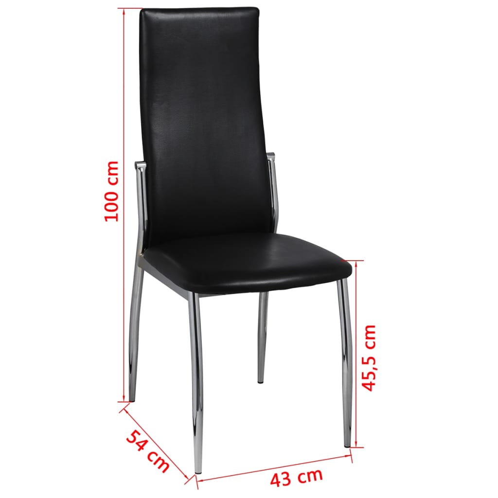 Dining Chairs 4 pcs Black Faux Leather