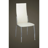 Dining Chairs 4 pcs White Faux Leather - Side View