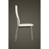 Dining Chairs 4 pcs White Faux Leather - 45-Degree Angle
