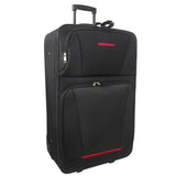 5 Piece Travel Luggage Set Black - Front View
