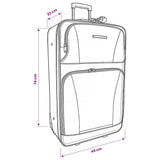 5 Piece Travel Luggage Set Black - 45-Degree Angle