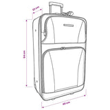 5 Piece Travel Luggage Set Black