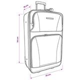 5 Piece Travel Luggage Set Black
