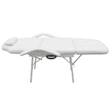 Portable Facial Treatment Chair Faux Leather 185x78x76 cm White