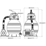 Sand Filter Pump 400 W 11000 l/h - Rear View