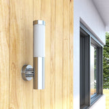 2 Stainless Steel Waterproof Wall Garen Lights - Close-Up Angle