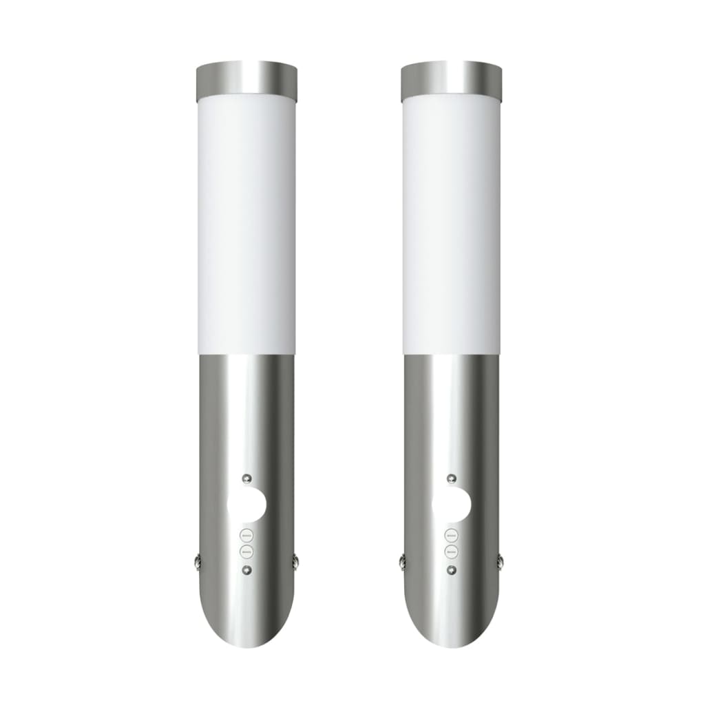 2 Motion Detector Stainless Steel Wall Lights