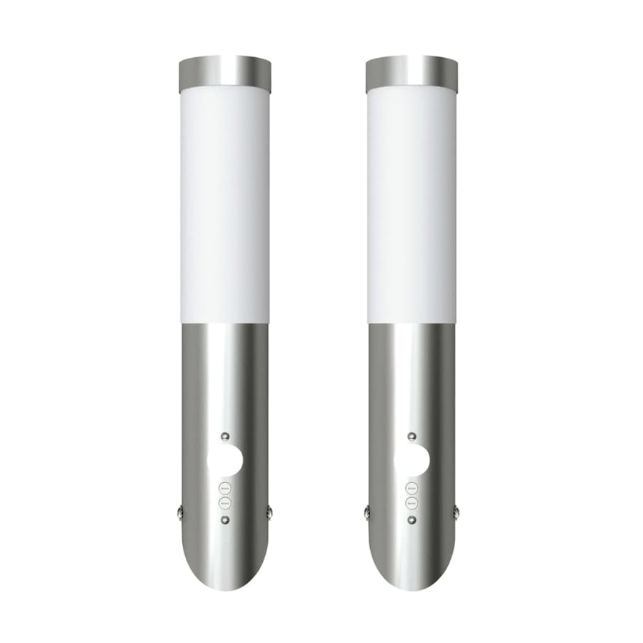 2 Motion Detector Stainless Steel Wall Lights