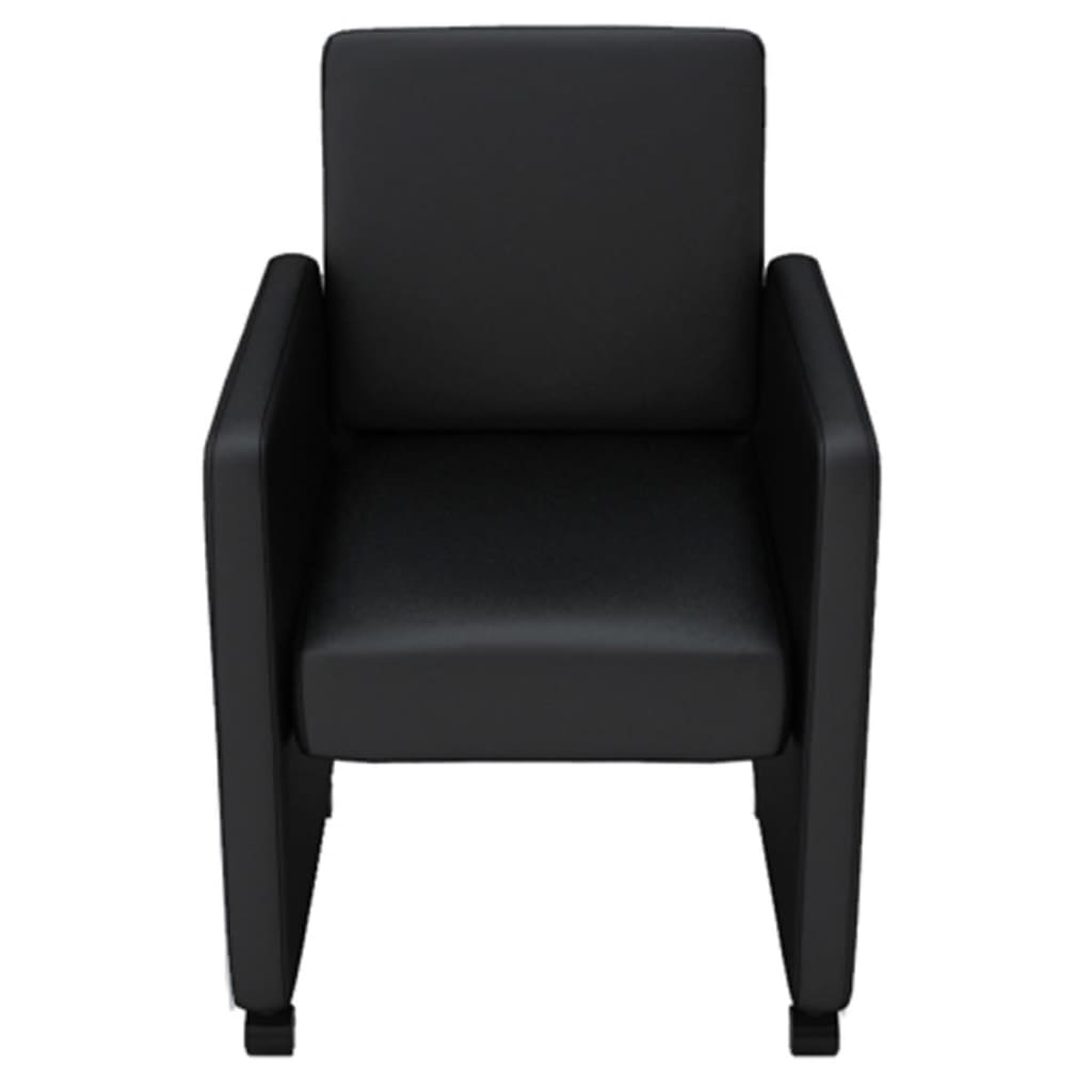 Dining Chairs 6 pcs Black Faux Leather