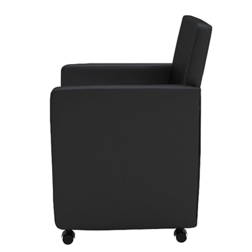 Dining Chairs 6 pcs Black Faux Leather