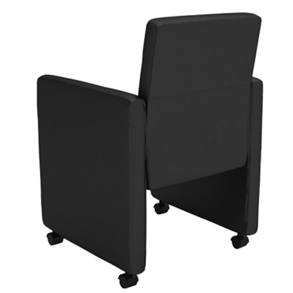Dining Chairs 6 pcs Black Faux Leather