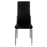 Dining Chairs 6 pcs Black Faux Leather - Side View