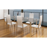 Dining Chairs 6 pcs White Faux Leather - Front View