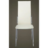 Dining Chairs 6 pcs White Faux Leather - Side View