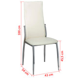 Dining Chairs 6 pcs White Faux Leather - Close-Up Angle