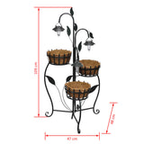 Planter with 3 Baskets - Rear View